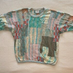 COOGI Rare Short Sleeve Multicolor Knit Sweater